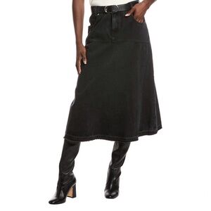 💕 BA&SH volentia denim skirt NEW size 38 black midi, medium wash, dark grey